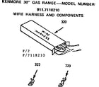 Kenmore 9117118210 wire harness and components diagram
