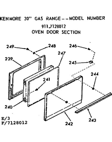 Oven door section