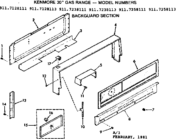 Backguard section
