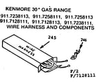 Kenmore 9117258113 wire harness and components diagram