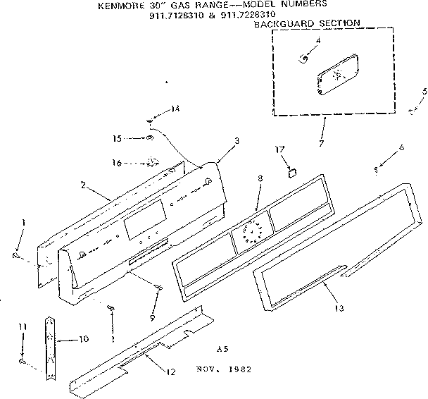 Backguard section