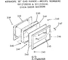 Kenmore 9117228310 oven door section diagram