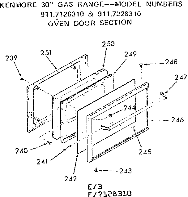 Oven door section