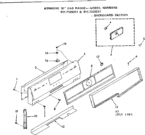 Backguard section
