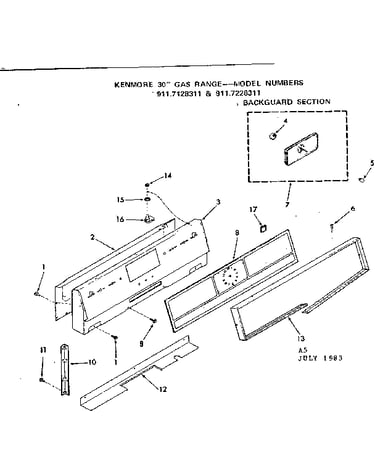 Backguard section