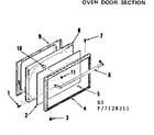Kenmore 9117128311 oven door section diagram