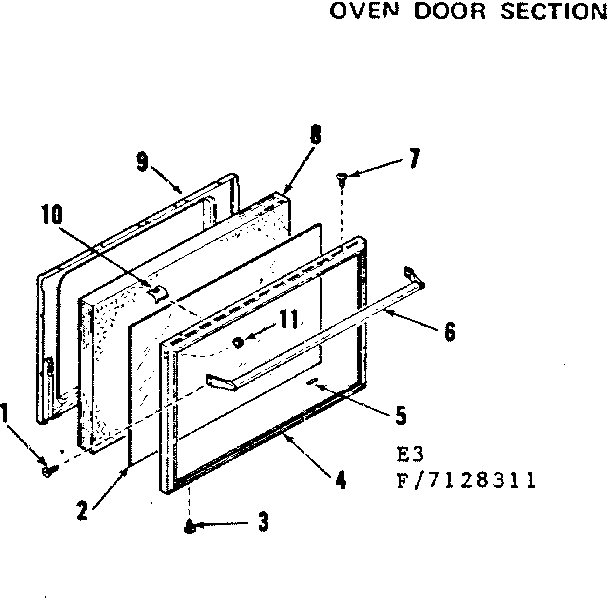 Oven door section