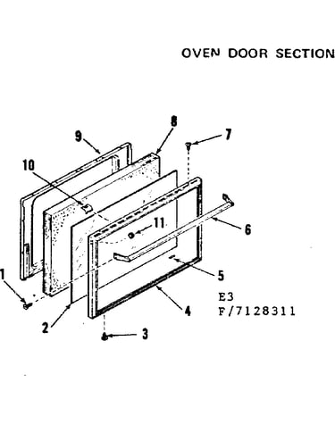 Oven door section