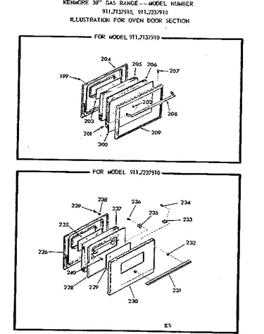 Oven door section