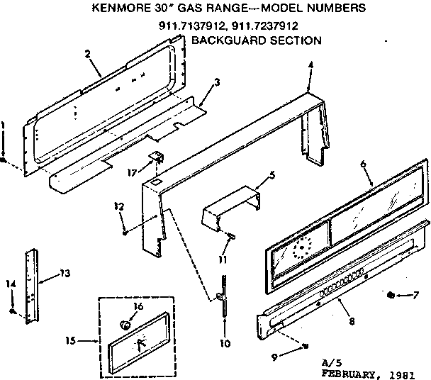 Backguard section