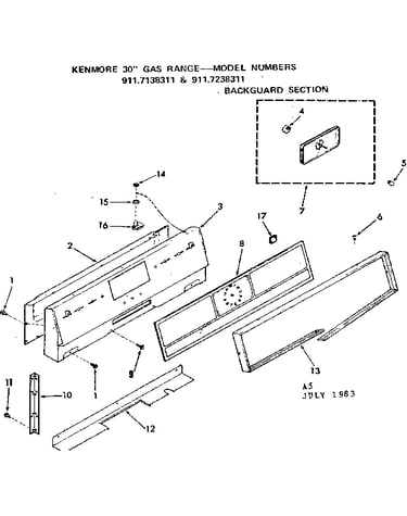 Backguard section