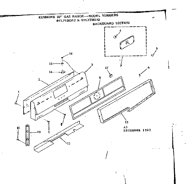 Backguard section