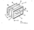 Kenmore 9117238312 oven door section diagram
