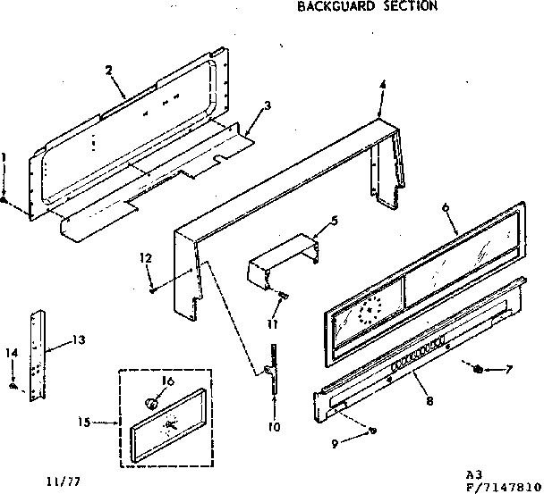 Backguard section