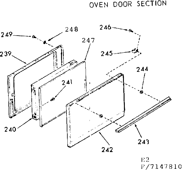 Oven door section
