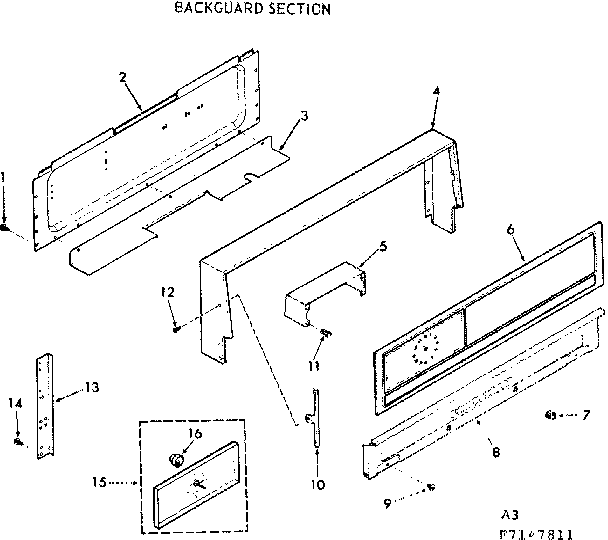 Backguard section