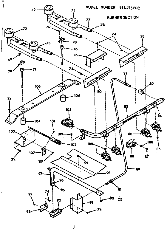 Burner section