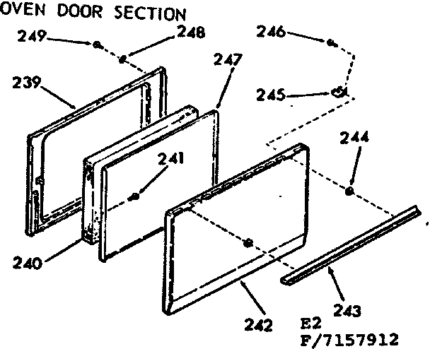 Oven door section
