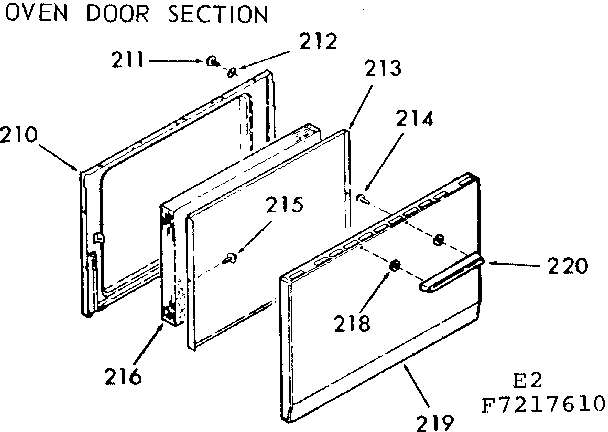 Oven door section