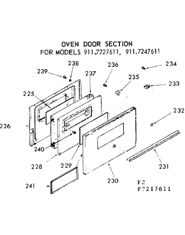 Oven door section
