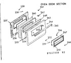 Kenmore 9117227540 oven door section diagram