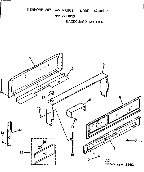 Backguard section