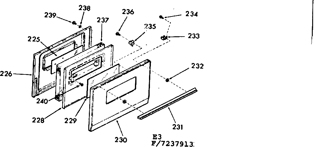 Oven door section
