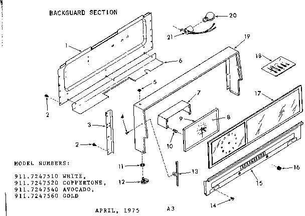 Backguard section