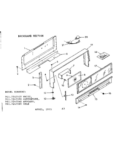 Backguard section