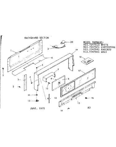 Backguard section