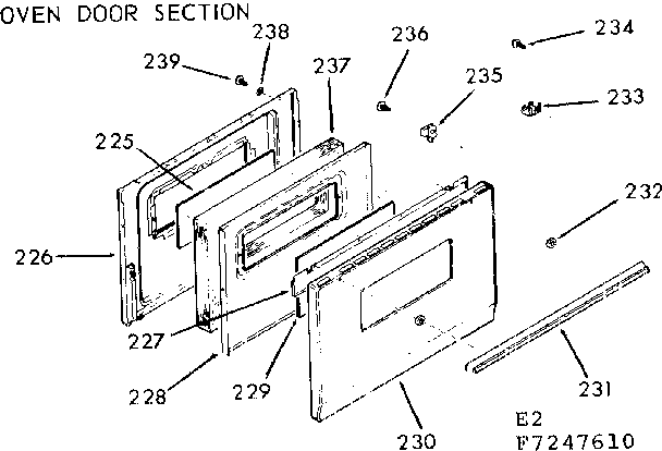 Oven door section