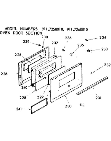 Oven door section