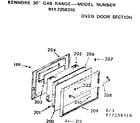 Kenmore 9117258310 oven door section diagram