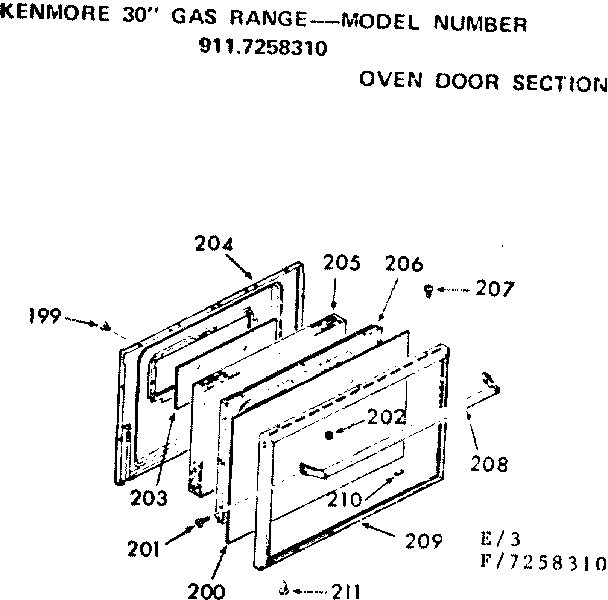 Oven door section