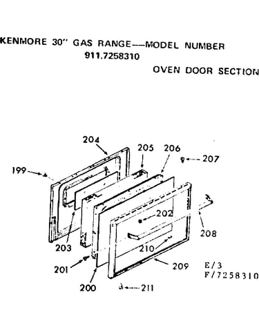Oven door section