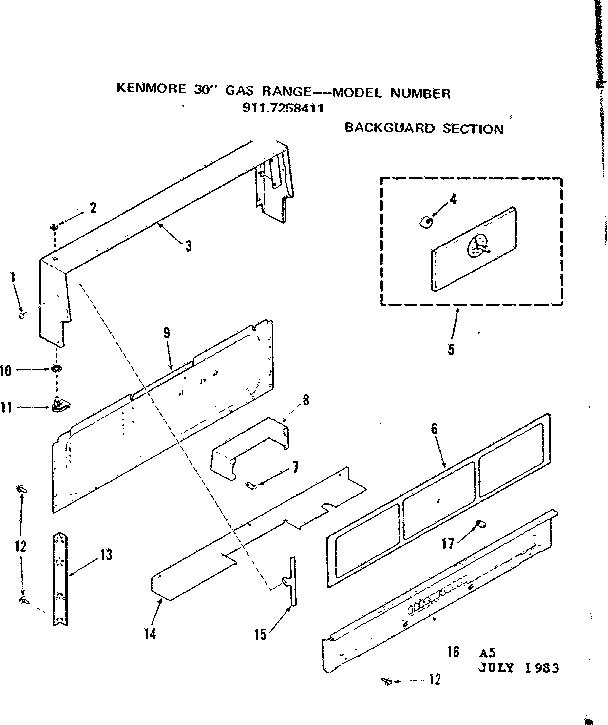 Backguard section
