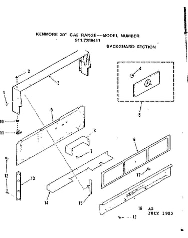 Backguard section