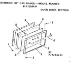 Kenmore 9117258411 oven door section diagram