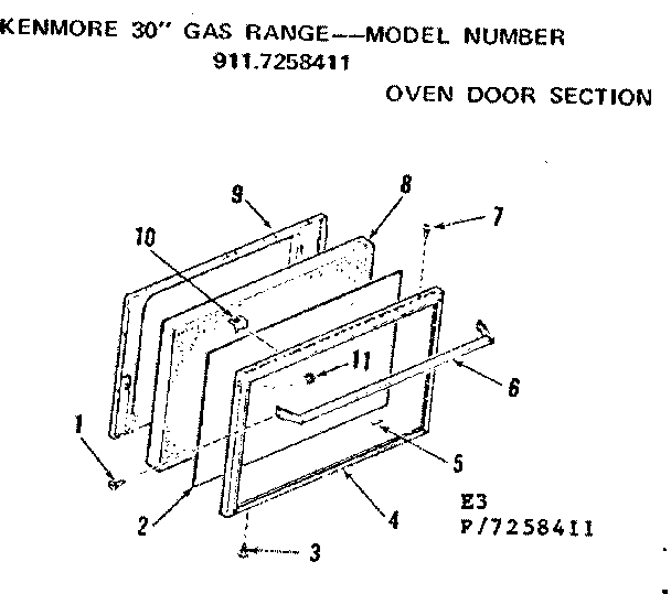Oven door section
