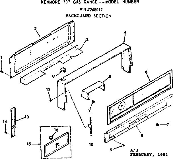 Backguard section