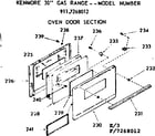 Kenmore 9117268012 oven door section diagram