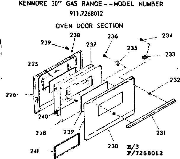 Oven door section