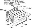 Kenmore 9117278010 oven door section diagram