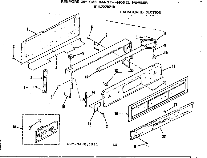 Backguard section