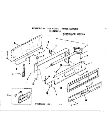 Backguard section