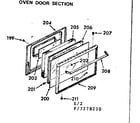 Kenmore 9117278210 oven door section diagram
