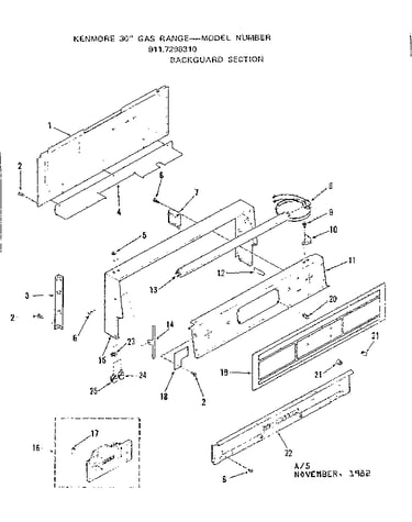 Backguard section