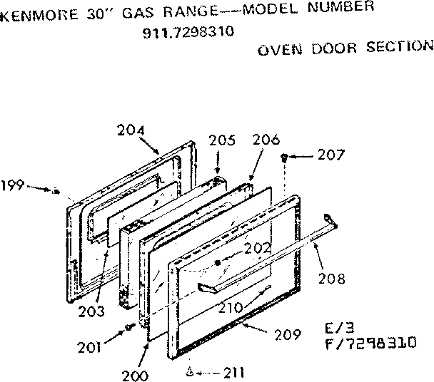 Oven door section