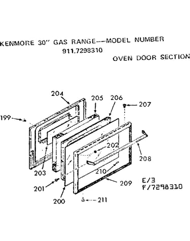 Oven door section