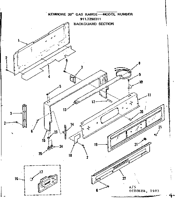 Backguard section